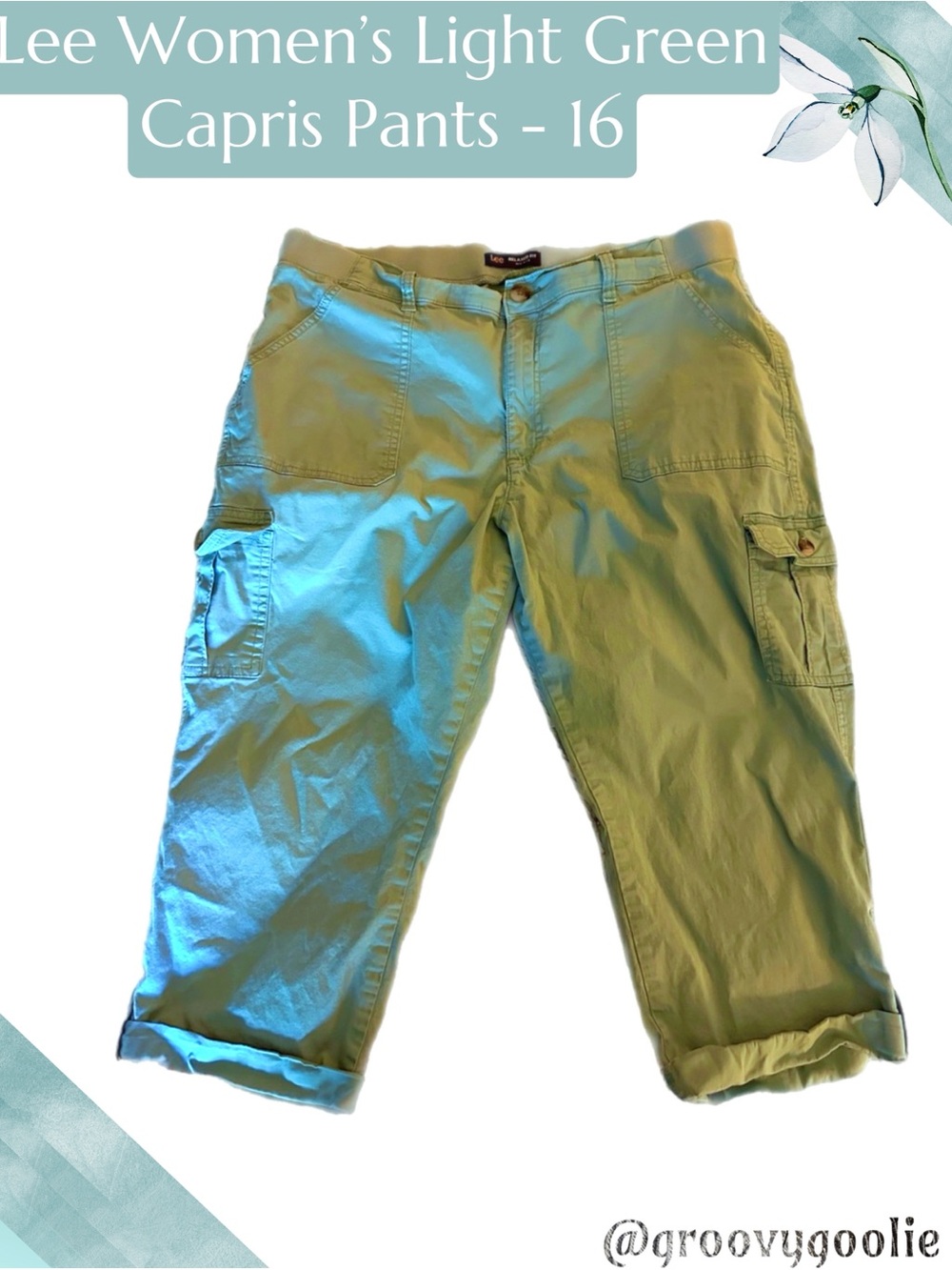 Lee Women's Light Green Capris Sz 16